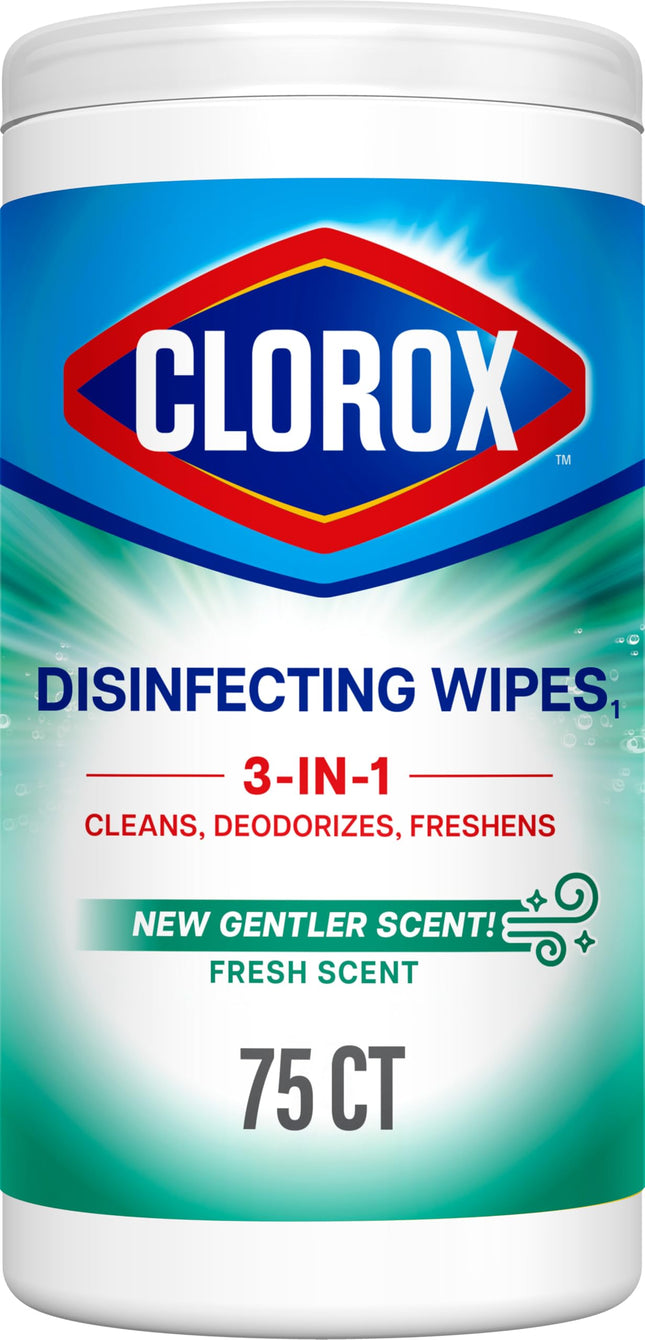 Clorox Disinfecting Wipes, Bleach Free Cleaning Wipes, Fresh Scent, 75 Count (Pa