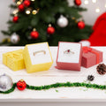 Juvale Ring Boxes Bulk Set - 24-Pack Multi-Color Square Cardboard, 1.6 x 1.2 x 1.6 In - Mini Gift Box with Lid & Bow for Rings & Jewelry 24 Count