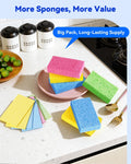 Temede 12-Count Cellulose Sponges, Non-Scratch Kitchen Sponges for Dish,Colorful Compressed Dish Scrubber Sponge for Household,Cookware,Bathroom