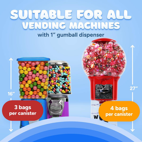 Gumballs for Gumball Machine - 1 Inch Large Gumballs - King Gumballs in Bulk - 2.4 Lb Gumball Machine Refills - 140 Pcs Giant Gumballs - Bulk Gum
