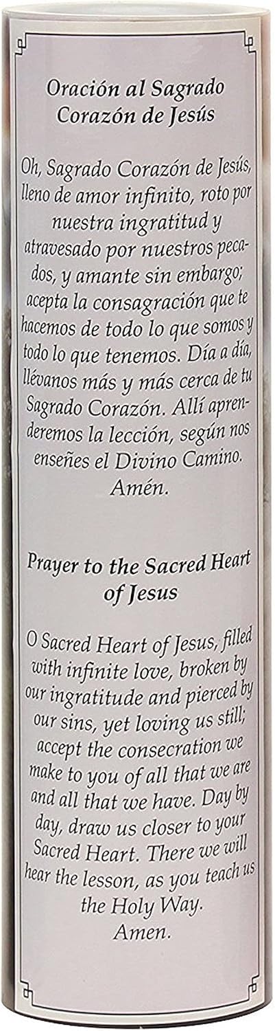 Stonebriar LED Saint Prayer Candle — Automatic Timer, Flameless Candle for Prayer, Memorials & Religious Décor, Jesus, 8" 1 Count Jesus