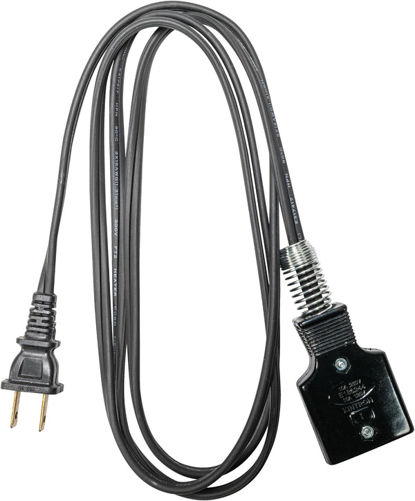 Southwire Appliance Cord with Slotted Mini Plug - Built for Kitchen Heat Appliances - Moisture & Abrasion Resistant Vinyl - Black - 6 Foot - HPN