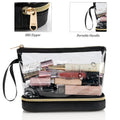Ethereal Travel Makeup Bag, Clear Cosmetic Bag Make up Organizer TSA Approved Toiletry Bag, Waterproof Pouch for Women Purse for Toiletries