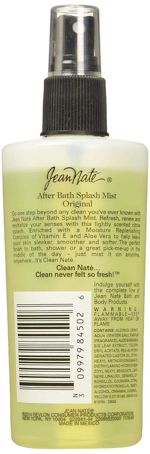Jean Nate after Bath Splash, Original Bath Body Mist Infused with Vitamin E and 
