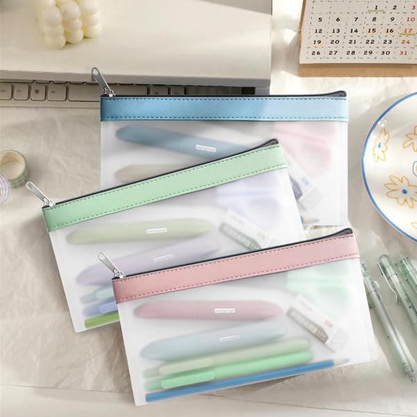 Timart Clear Pencil Pouch-3 Pack, Clear Pencil Case, Pen Holder with Zipper for Kids, Makeup Pouch, Kids Pencil Pouch for Office School Supplies