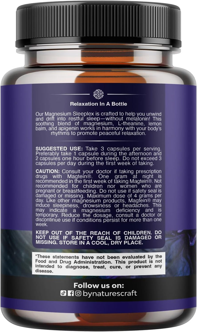 High Absorption Magnesium Sleep Supplement - Rest Support Magnesium Threonate Ap
