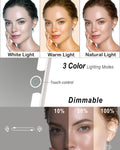 Rechargeable Travel Mirror with Light 7x5 Inch 1x/10x-white