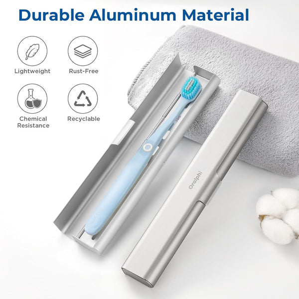 Aluminum Toothbrush Travel Case, Portable Travel Toothbrush Holder, Durable Manual Toothbrush Box Container for Traveling, Bathroom, Camping,