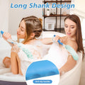 Shower Back Brush with Long Handle, 15.35" Body Brush, Long Handled Sponge Body Exfoliator, Loofah Back Scrubber for Men Women, Aid Bathing