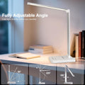 White Crown LED Desk Lamp Dimmable Table Lamp Reading Lamp with USB Charging Port, 5 Lighting Modes, Sensitive Control, 30/60 Minutes Timer