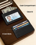 FINTIE Slim Minimalist Front Pocket Wallet RFID Blocking Credit Card Holder | Card Cases with ID Window for Men Women, Black