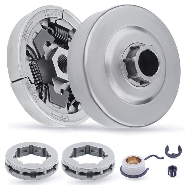 Adefol 3/8"-7T Clutch Drum Sprocket Rim Kit for Stihl MS361 MS440 MS461 MS460 044 046 Chainsaw, MS 440 Clutch Drum Kit with Worm Gear Needle
