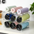 LARGER Compartment - Stackable Water Bottle Organizer Holder - for Stanley & Others' Large Tumbler - Clear Wine Rack, Cup Bottle Holder for