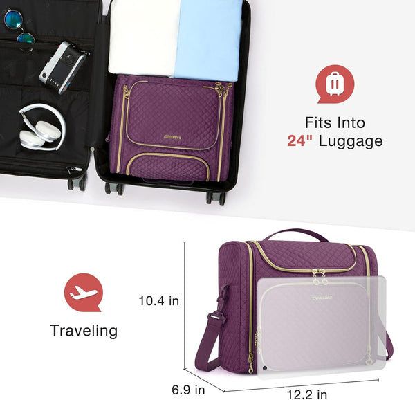 BAGSMART Toiletry Bag, Travel Toiletry Bag for Women, Water-Resistant Cosmetic Makeup Bag, Large Capacity Travel Organizer Door Room Essentials