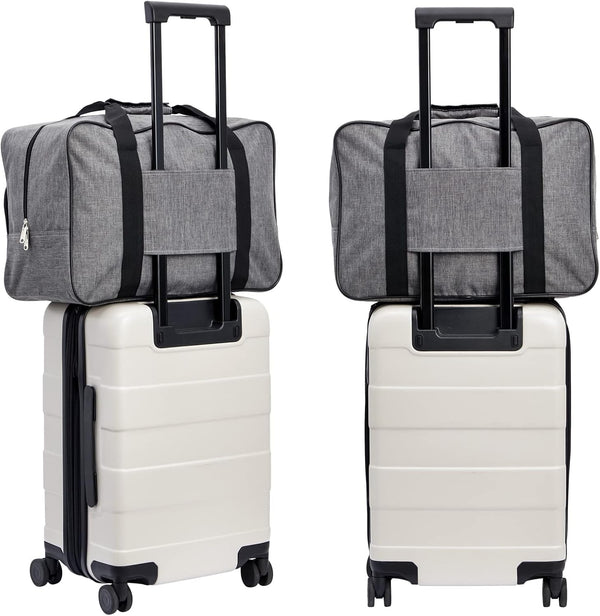 Bright Creations Sewing Machine Case - 18.1 x 9.4 x 12.2 In Gray Polyester - Hard Side Travel Tote & Organizer - Padded Handle & Shoulder Strap -