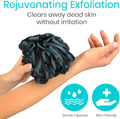 Vive Loofah Sponge Replacement (4 Pk) Shower & Bath Pouf Scrubber for Back & Body Exfoliation, Works with Vive Interchangeable Loofa Handle Long