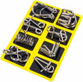 Metal Wire Puzzle Set of 24 with Pouch | Brain Teaser IQ Test Disentanglement Iron Link Unlock Interlock Game Party Favor Kids Adults Challen