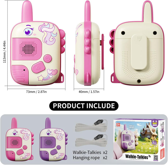Walkie Talkies Toys for Girls:Unicorn Toys 2 Pack Birthday Gifts for 3 4 5-7 8 Year Old Girls Toy for 4 5 6 7 8-10 Year 