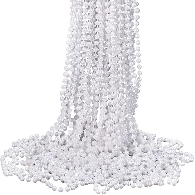 Sureio 36 Pack Long Pearl Necklace Fake Pearl Necklace Bulk Costume Jewelry for 