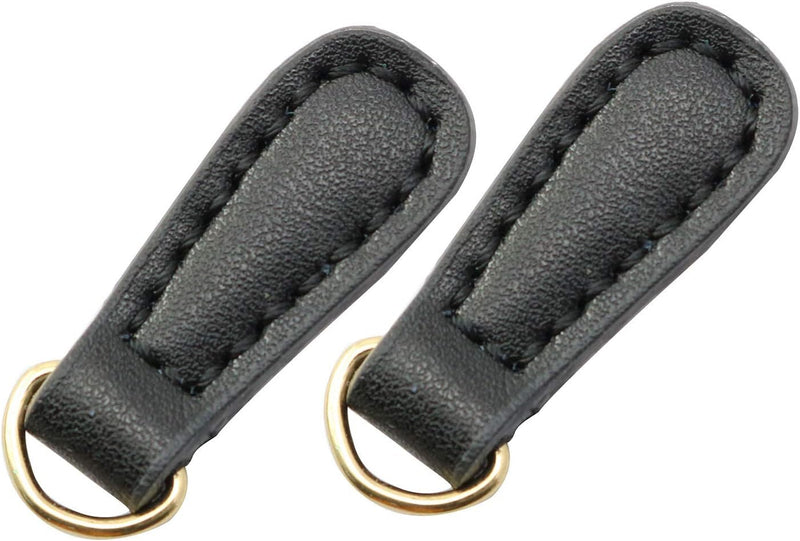NX Garden 2Pcs Genuine Leather Zipper Pulls Black Pull Strap Cord Zipper Pullers Durable Boot Jacket Bag Purse Accessories