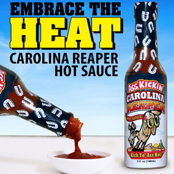 ASS KICKIN' Carolina Reaper Hot Sauce - 5 Oz - Premium Gourmet Hot Sauce for Chicken Wings and Breakfast BurritosÃ¢ÂÂPerfect Stocking Stuffers or