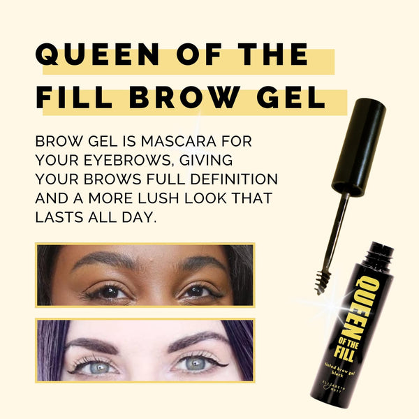 Elizabeth Mott Eyebrow Gel Makeup Ã¢ÂÂ Queen of the Fill Brow Tint & Volumizing Filler & Setter Ã¢ÂÂ Water-Resistant, Long-Lasting Ã¢ÂÂ