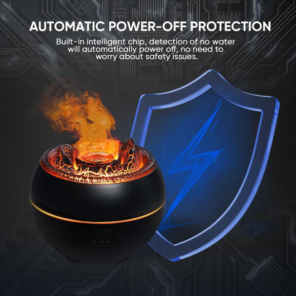 Essential Oil Diffuser, Volcano Fire Flame Aromatherapy Diffuser, 360Ml Ultrasonic Cool Mist Humidifier, Scent Aroma Diffuser with 7 Colors Light,