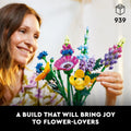 LEGO Botanicals Artificial Wildflower Bouquet - Fake Indoor Flowers Building Set for Home, Kitchen, Desk Decoration, Adults Ages 18+ - Gift for