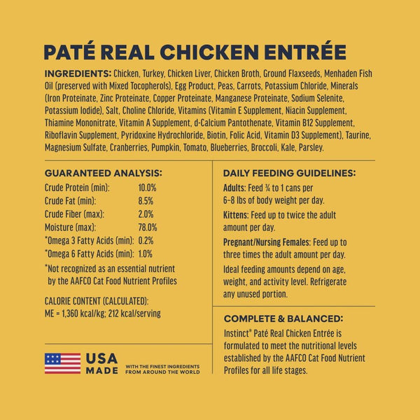 Instinct Original Grain Free Real Chicken Recipe Natural Wet Canned Cat Food, 5.5 Ounce (Pack of 12) Chicken 5.5 Ounce (Pack of 12)