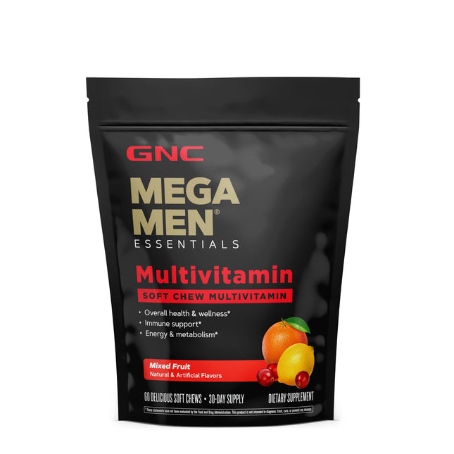GNC Mega Men Soft Chew Multivitamin | Energy & Metabolism Support | Gluten Free 