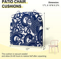 downluxe Outdoor Chair Cushions Set of 2 for Patio Furniture, Water-Resistant Patio Chair Cushions with Ties, High Density Foam Outdoor Seat