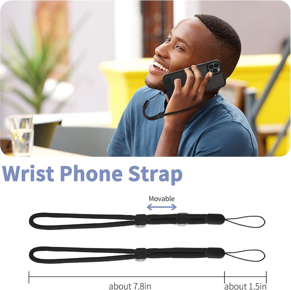 CACOE Cell Phone Lanyard 2 Pcs-1 Pcs Adjustable Neck Strap,1 Pcs Wrist Strap, 2 Pcs Pads, Universal Crossbody, Multifuctional Compatible with Most