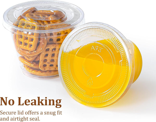 AOZITA [50 Sets, 9 oz Clear Plastic Cups With Flat Lids No Hole, Disposable Cups With Lids for Ice Cream, Pudding, Cake, Snacks Smoothie,