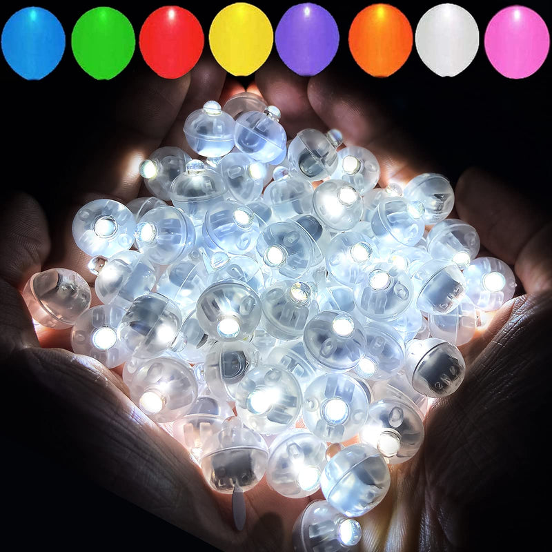 Aogist 50pcs White Balloon Lights,Long Standby Time Waterproof Mini Light,Battery Powered,Round LED Ball Lamp for Latex Balloon Paper Lantern
