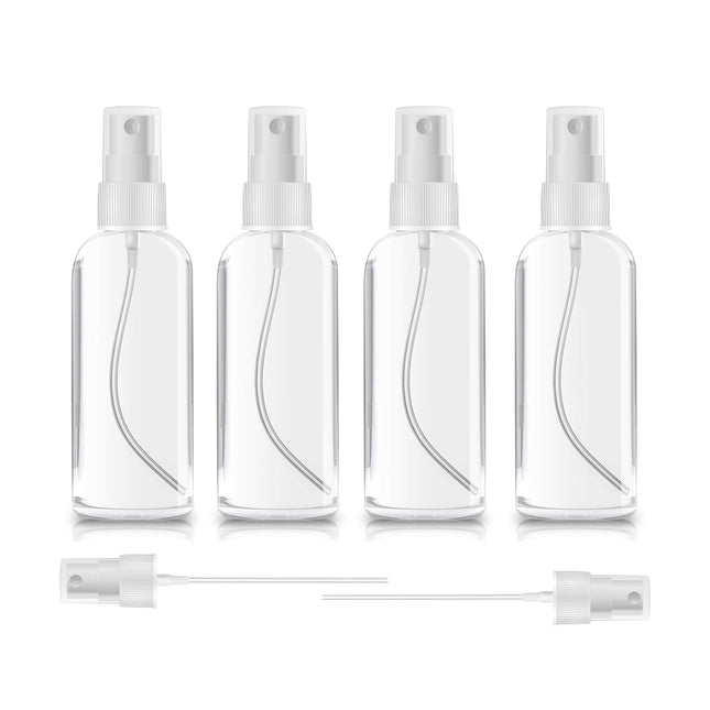 4 Pack Spray Bottles 1Oz Clear Plastic Empty Refillable Mini Spritzer for Travel, Cleaning, Gardening, Skin Care Atomize