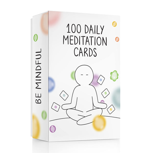 BEST 100 Daily Meditation Cards | Anxiety Relief Item for Relaxation | Self Care Kit for Stress Relief | Perfect Mindfulness Gift For Teens &
