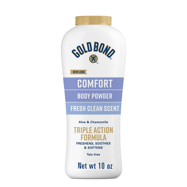 Gold Bond Comfort Body Powder, 10 Oz., Talc-Free, Fresh Clean Scent with Aloe & 
