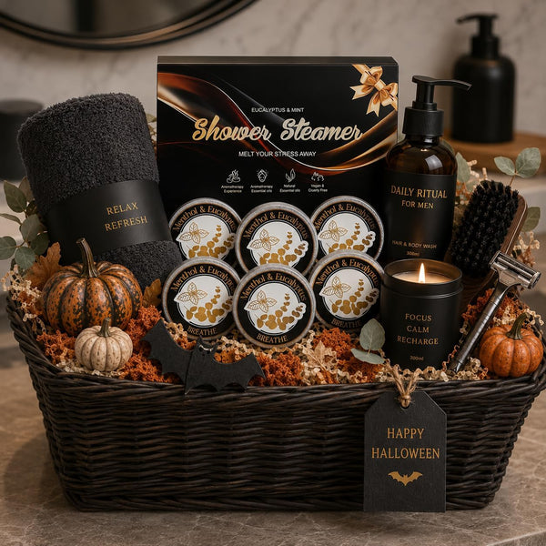 Eletorot Boo Basket Stuffer for Him Eucalyptus Shower Steamers Aromatherapy | Christmas Stocking Stuffers for Mens Adults Teens Self Stress Relief