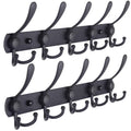 Dseap Coat Rack Wall Mounted - 5 Tri Hooks, Heavy Duty, Stainless Steel, Metal Coat Hook Rail for Coat Hat Towel Purse Robes Mudroom Bathroom