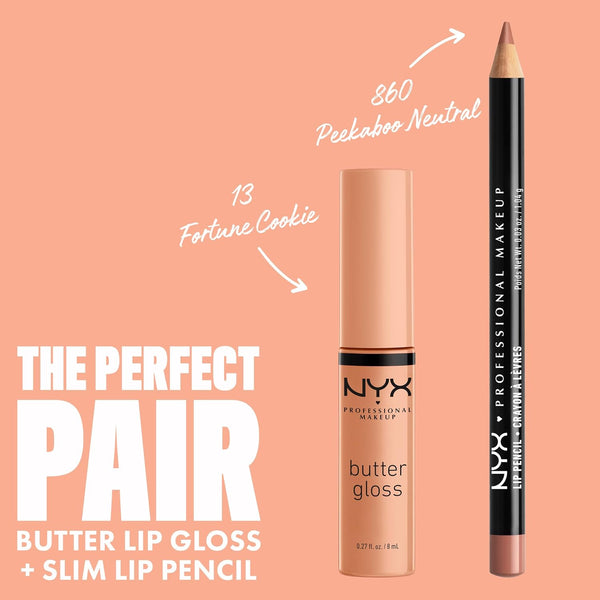 NYX PROFESSIONAL MAKEUP Butter Gloss, Non-Sticky Lip Gloss - Fortune Cookie (True Nude) 13 Fortune Cookie 0.27 Fl Oz (Pack of 1)