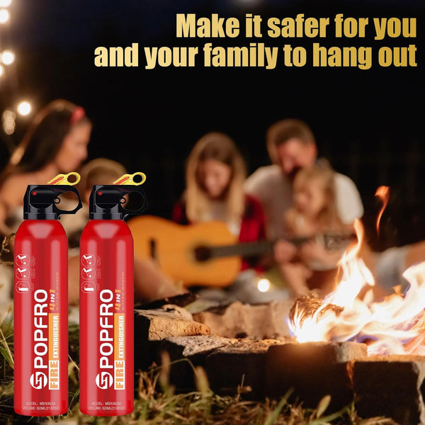 Portable Fire Extinguisher | 4-In-1 Small Fire Extinguisher for Home, Garage, Kitchen, Car | for Electric, Textile and Grease Fires | Non-Toxic,