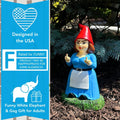 Gnometastic Lady Middle Finger Gnome 8.5in, Naughty, Funny Garden Gnomes Statue Outdoor Decorations for Yard, Lawn Ornament, Home Decor,
