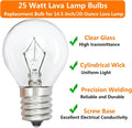 Lava Lamp Bulbs 25 Watt S11 E17 Base The Original Replacement Light Bulbs for 14.5" Lava Lamps and Glitter Lamps,120 Volt Motion Lava Lamp Light