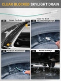 Upgraded Auto Sunroof Drain Cleaning Tool, 78 Inch Flexible Drain Brush Long Pipe Cleaners for Car, Tube Cleaning Brush Slim Drain Dredging Tool