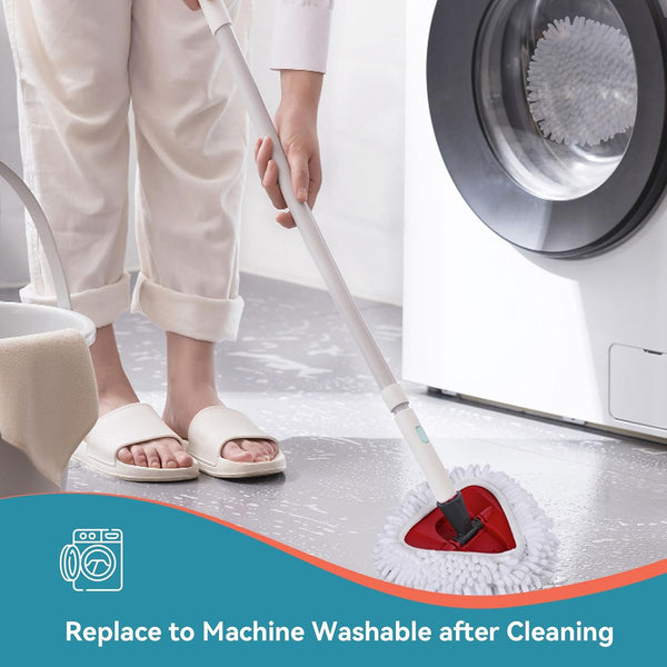 3 Pack Spin Mop Heads Replacements for Ocedar Easywring 1 Tank System Mop Replace Head Attachments, Microfiber Chenille Mop Pad Spin Mop Refill