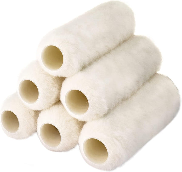 6pcs Paint Roller Covers 9 Inch x 3/4" Nap, High Capacity Lambswool Roller Covers for Paint Rollers, Naps for Paint Roller Brush, House Painting
