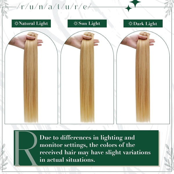 RUNATURE Clip in Extensions Real Human Hair, Remy Clip in Hair Extensions, Real Hair Extensions Clip Ins for Women, 10 Inch 50G 3Pcs, 6P24