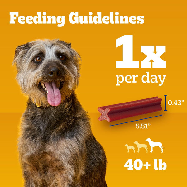 Pedigree Dentastix Large Dog Treats, Bacon Flavor, 1.67 Lb. Bag (32 Treats)