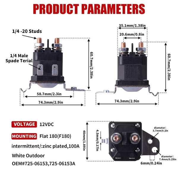 Gashwer 12V Starter Solenoid Relay Riding Lawn Mower Compatible with Cub Cadet XT1 XT2 Enduro RZT LT1 ZT1 ZT2 MTD Troy-Bilt Craftsman Yard Man