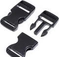 5 Set Each of 1 Inch Flat Side Release Buckles and Tri-Glides with 5 Yards of Nylon Webbing Straps - Ideal for DIY Luggage Straps, Pet Collar,